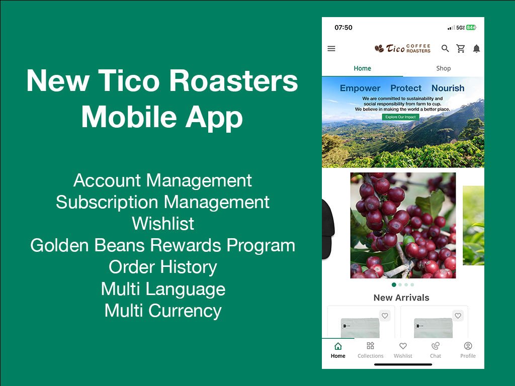 New and Improved Tico Roasters Mobile app - Tico Coffee Roasters