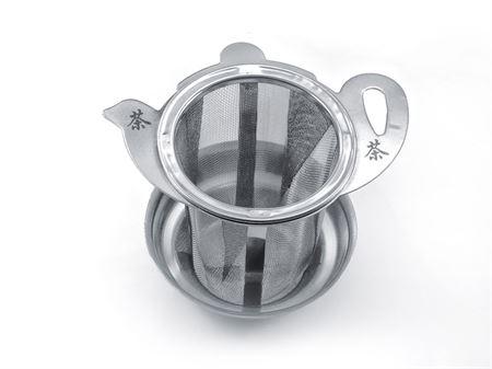 Stainless steel strainer, with lid, drip bowl - Tico Coffee Roasters